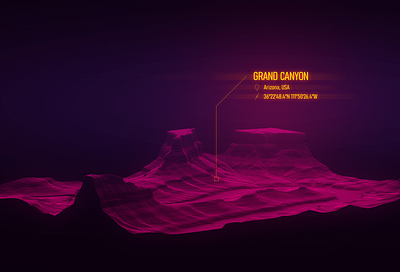Grand Canyon - Photoshop Render - Vertices 3d 3d map generator heightmap illustration map photoshop plugin vertex wireframe