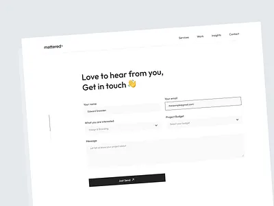 Contact form- Mattered contact form contact page form landing landing page saas website ui ux web design website