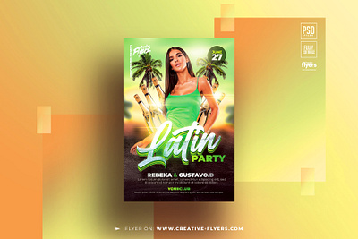 Latin Party Flyer Design (Photoshop PSD) creative flyer templates graphic design latin party flyer photoshop poster psd flyer summer flyer summer graphics