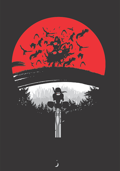 itachi of uchiha anime art artwork design flat illustration