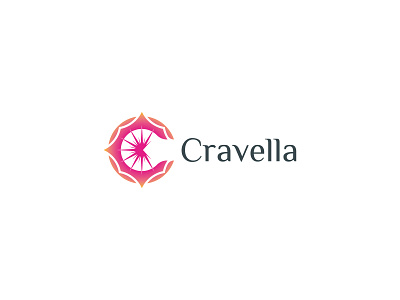 Cravella colorful decorative laser lasercut leaf letters letters c logo logo design modren