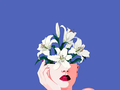 Lilium artwork blossoming thoughts colorful floral art floral design flowers illustration lilies nina aubersek vector vector illustration