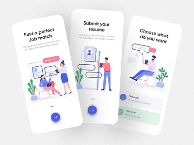 Job finder app | Job App 2020 trend app design app ui finder ios app design job job app job finder job list minimal mobile design modern product search job ui ux