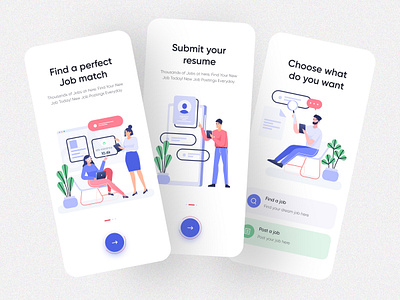 Job finder app | Job App 2020 trend app design app ui finder ios app design job job app job finder job list minimal mobile design modern product search job ui ux