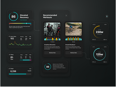 Work and Recover cycling ftp health heart rate ios minimal product sleep uiux