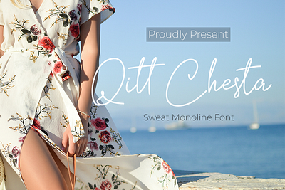 Qitt Chesta Script Monoline Font branding design film font font font script font wedding monoline