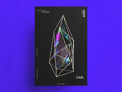 CRYSTAL 3d animation 3d art black poster cinema 4d cinema 4d tutorial clean maxon octane cinema 4d octane render octanerender poster space