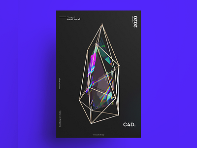 CRYSTAL 3d animation 3d art black poster cinema 4d cinema 4d tutorial clean maxon octane cinema 4d octane render octanerender poster space