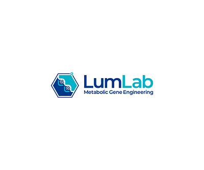 LumLab engineering glucose hexagon l letter l logo negative space science