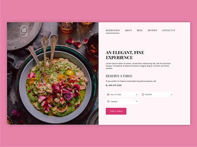 Restaurant Reservation hero section landing page reservation restaurant ui uiux web design webdesign website