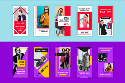 Shopping and Fashion Instagram Stories Template ads advertising branding facebook fashion insta instagram instant marketing media network product promo shopping social stories story swipe template vector