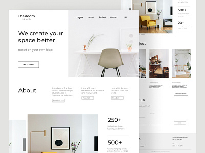 The Room Studio - Interior landing page clean furniture interior landing page minimalist real estate web design