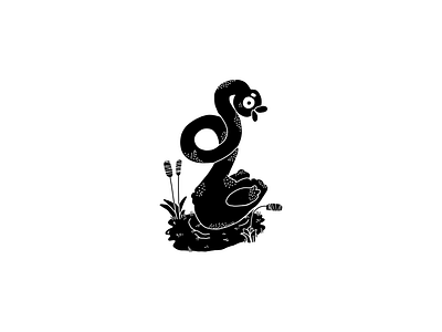 Snoose 2 d bird character character design cute goose illustration ink logo snake vector