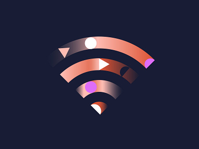 Gradient wifi icon abstract app branding design geometry gradient gradient logo icon illo illustration logo shapes ui ux vector website illustration wifi