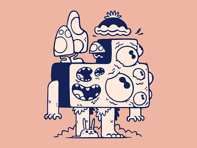 Eyes and Mushroom Monster blake stevenson bunny cartoon character design cute eyes hat hipster illustration jetpacks and rollerskates logo design monster mouth mushroom product illustration psychedelic retro silly slipper weird