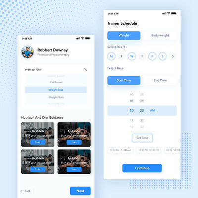 Nasium App (Trainer Profile & Schedule) android app design design fitness app gym app health app ios app design minimal mobile app design shots sleek ui ui ux ui desgin uidesign uxdesign workout app