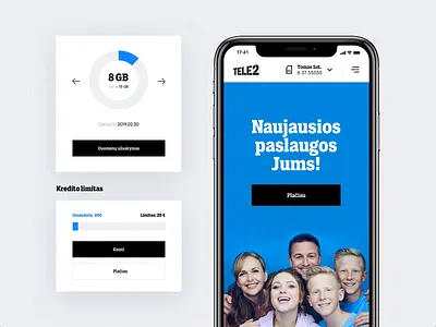 Tele2 Postpaid UI elements animation bar bold chart data data visualization design ecommerce eshop minimal mobile mobile ui redesign screen tele2 telecom telecommunications ui uiuxdesign visual design