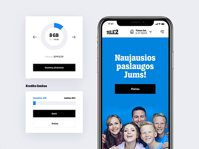 Tele2 Postpaid UI elements animation bar bold chart data data visualization design ecommerce eshop minimal mobile mobile ui redesign screen tele2 telecom telecommunications ui uiuxdesign visual design