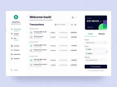 Super.cx - Web app admin panel arounda converter currency exchange figma finance fintech interface money payments platform product design sketch statistics transaction ui ux web application web design