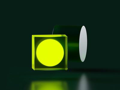 3D Loop - VendrediSociety 3d animation branding c4d cube cylinder design gif green icon illustration logo loop motion render ui visual yellow