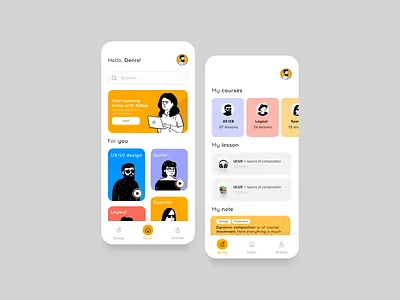 Mobile App for Study Online app courses education education app learning mobile product design school school app student study task task manager tutor