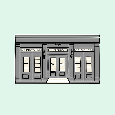 Sundry & Vice architecture building design draw hand hand drawn illustration illustration art wacom cintiq