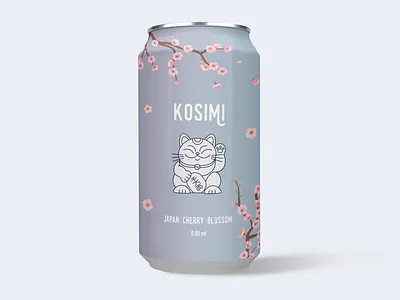 Soda Packaging design brand branding cherry blossom graphic design illustration japan japan cat japanese style package design soda sparkling water