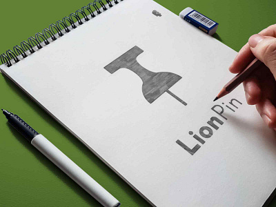 LionPin Sketch branding creative design goldenratio graphicdesigndaily grayscale illustration inspiration logoconcept logodesign logoinspire logonew logos mockup mockup design mockup psd mockup template simple sketch typography