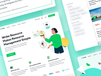 Wrike Web Pages blue branding clean design illustration landing ui ux web webdesign website wrike wrikedesign wriketeam