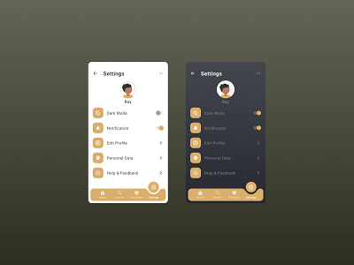 Settings daily ui 007 dailyui dark mode night mode settings