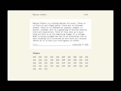 Manila Folders manila folder music type:face=manifoldsans type:face=manifoldsans web design website