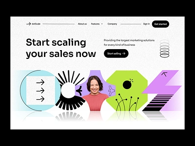 scale business: landing page analytics b2b b2c design digital fintech friendly landing landing page product product page ui webflow webpage website