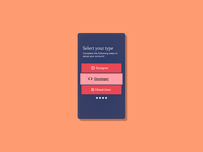 64. Select User Type app dailyui design figma minimal typography ux