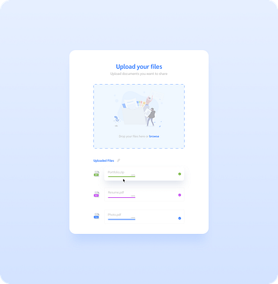 Upload Files 📂🗳 attachment branding browse clean colors concept dailyui design figma files flat illustration new shadows trending typogaphy ui uiux upload ux