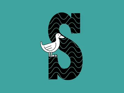 Duck Sebastian bird bird logo branding character design draw duck flat icon illustration letter lettering logo typography vector