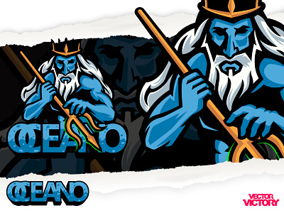 OCEANO GOD OF POSSEIDON esports logo adobeillustator cartoon character dribbble esportslogo game illustration logo mascot sports logo