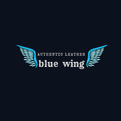 blue wing design logo logo for brandant typography