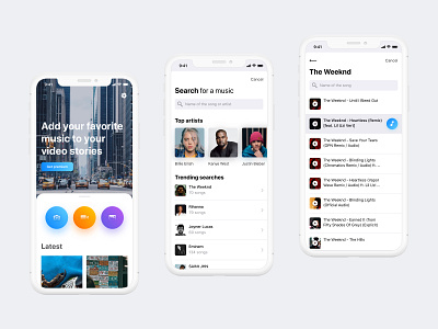 Music search adobe xd app design ios mobile music search ui ux visual
