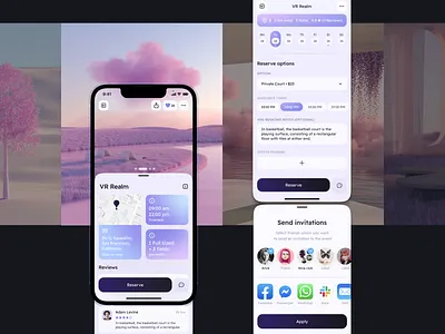 AREA — city guide app & UI kit / reservation app application friends invitation mobile reservation slider ui venue