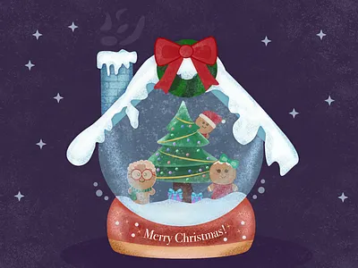 Snowglobe House christmas illustration new illustration snowglobe illustration vector artwork