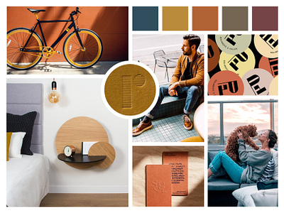 Moodboard - Industrial and Warm branding creative direction denim mood board moodboard mustard rust yellow