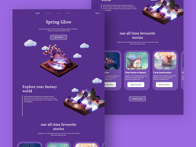 Spring Glow - Story Telling 3d 3d art android app design branding chres design story ui uiux ux web web design webdesign website website design