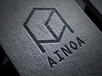 AINOA card design design letterpress logo