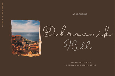 Dubrovnik Hill Font beauty font brand font elegant font hand lattered font handwritten font ligatures luxury font masculine font minimalist font modern calligraphy sign font signature font styleish font