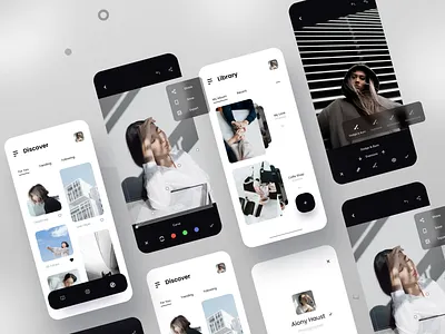 Photo Editing App - Exploration black dark dark ui editing image image editing minimalism minimalist photo photo editing photographer photography ui uidesign ux uxdesign white