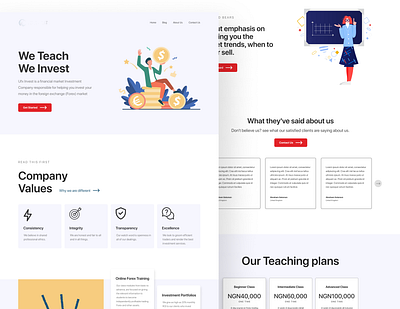 Investment Website design flat minimal ui ux web website