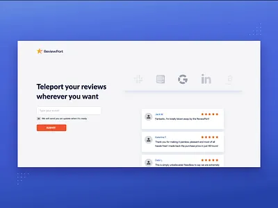 Reviewport Homepage animation design e commerce interface product typography ui ux web webdesign