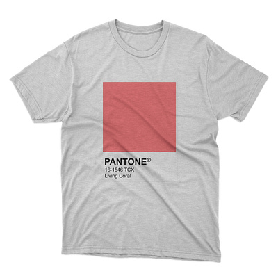 pantone coral color design illustration pantone tshirt art typography vector