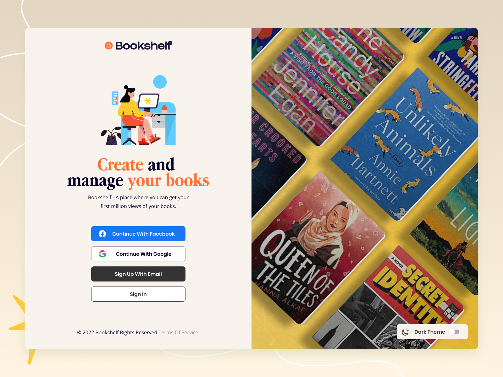 Bookshelf - Log In Page By Pasha Kontur On Dribbble