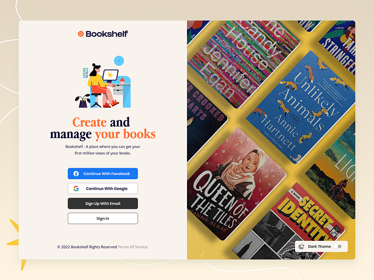 Bookshelf Log In Page by Pasha Kontur on Dribbble